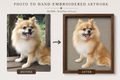 Classic Hand-Embroidered Pet Portrait — 10" Silk Art, 40,000 Stitches | Suxiu Studio